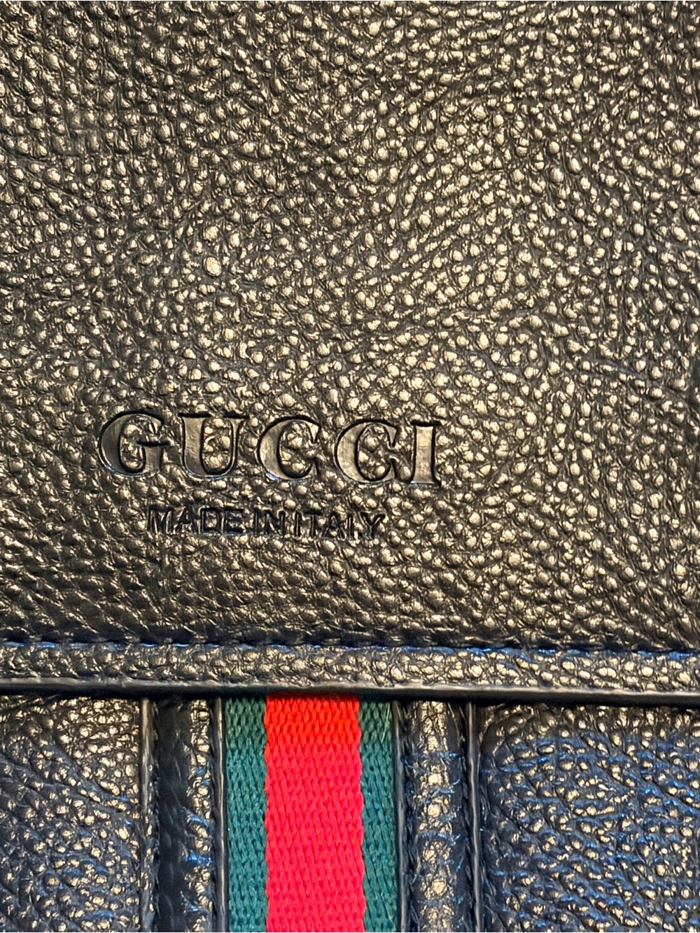 Gucci Black Leather Crossbody Bag with Signature Web Stripe